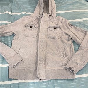 A&F zip-up sweatshirt with pockets and buttons